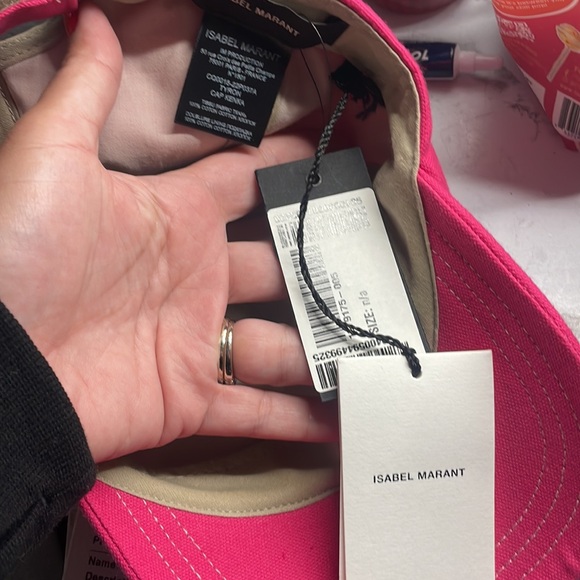 ISABEL MARANT fuschia pink Tyron embroidered cotton-canvas baseball cap - Picture 10 of 10